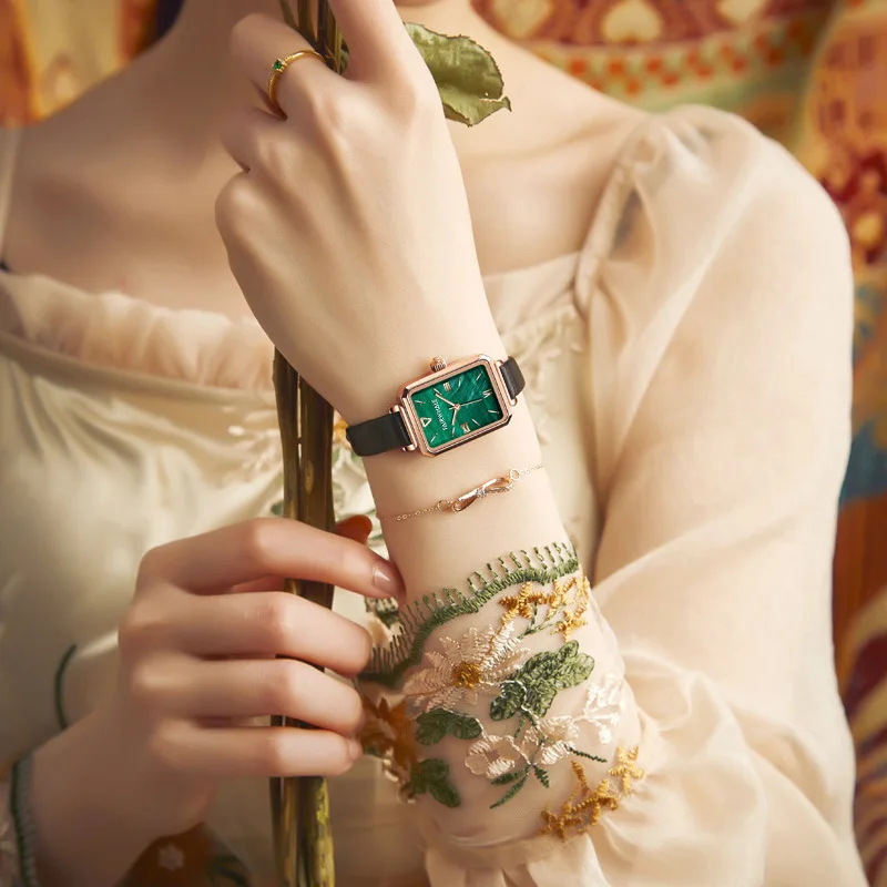 Mark Fairwhale Women Green Quartz Watches Fashion Casual Ladies Dress Mesh Wristwatch Minimalist Popular Waterproof reloj mujer