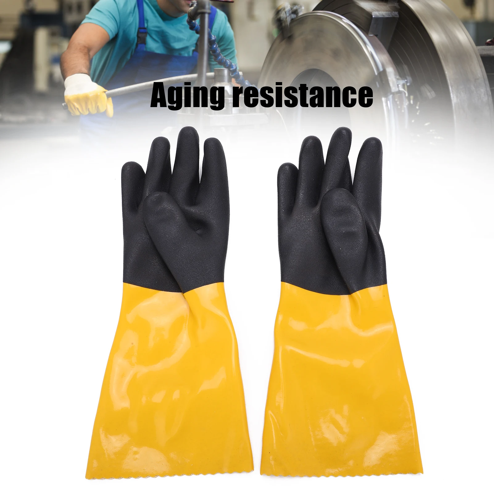 

ZK30 PVC Coated Protective Gloves Lengthening Seamless Wear Resistance Gloves for Machinery IndustryL