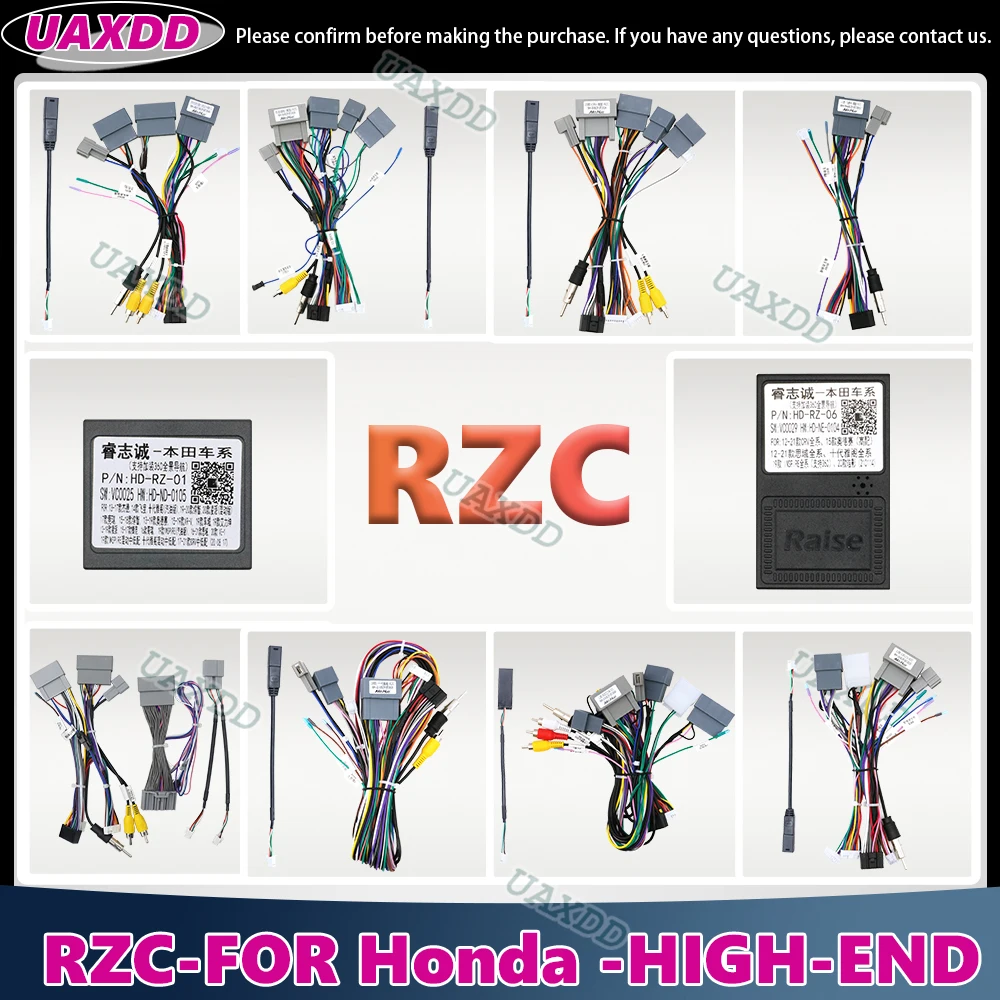 RZC Cable Canbus FOR Honda CRV Civic Odyssey City Elysion Accord 10TH Fit Vezel Raise Wire Electric Android Car Frame Decoder CD