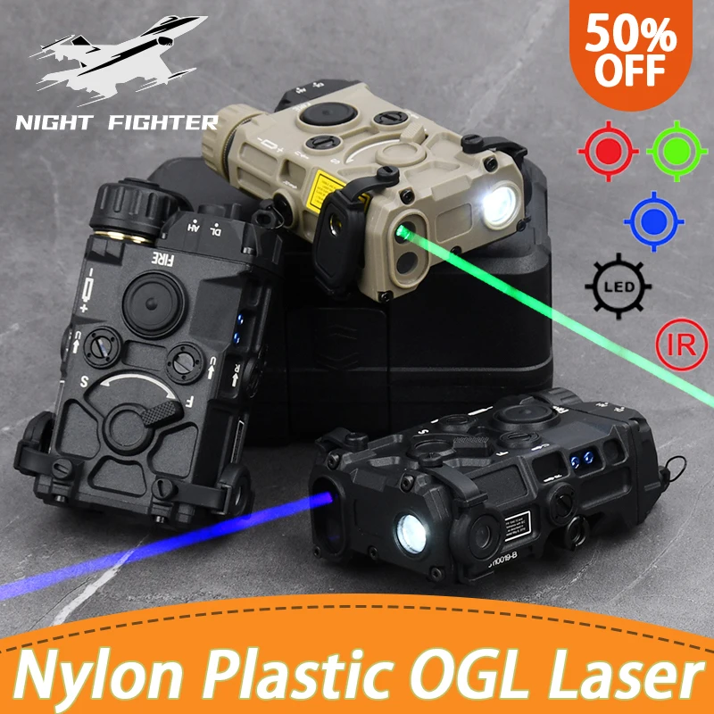 Tactical Eeotec OGL Airsoft Nylon Plastic Red Green IR White Light Strobe Flashlight Hunting Airsoft Rifle Gun Accessory Laser