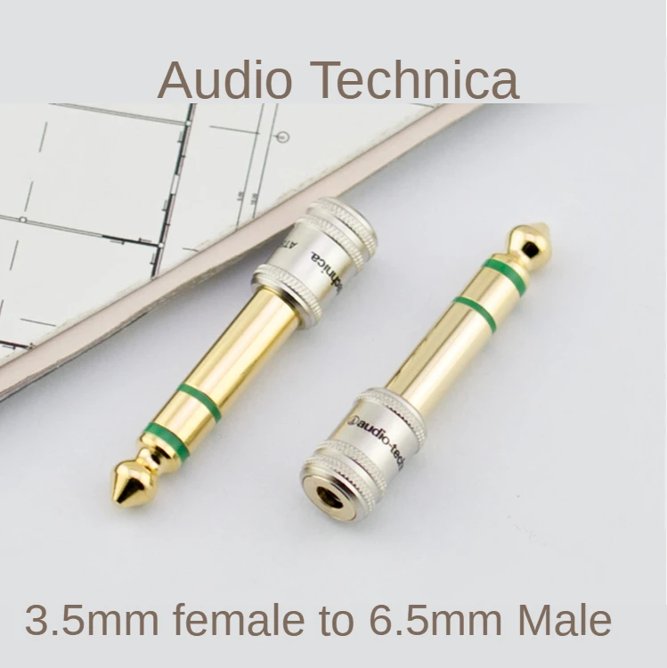 Original AudioTechnica AT501CS 3.5mm Female To 6.35mm Male Conversion Balanced Gold-plated Plug Monitor Headphone Adapter