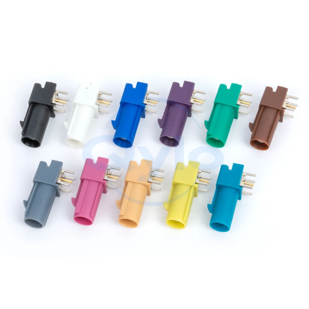 FAKRA SMB-JWE Angled Male Internal Pin with Foot Automotive Connector FAKRA Female Receptacle 50JWE ABCDEFGZ Type (1 pcs)