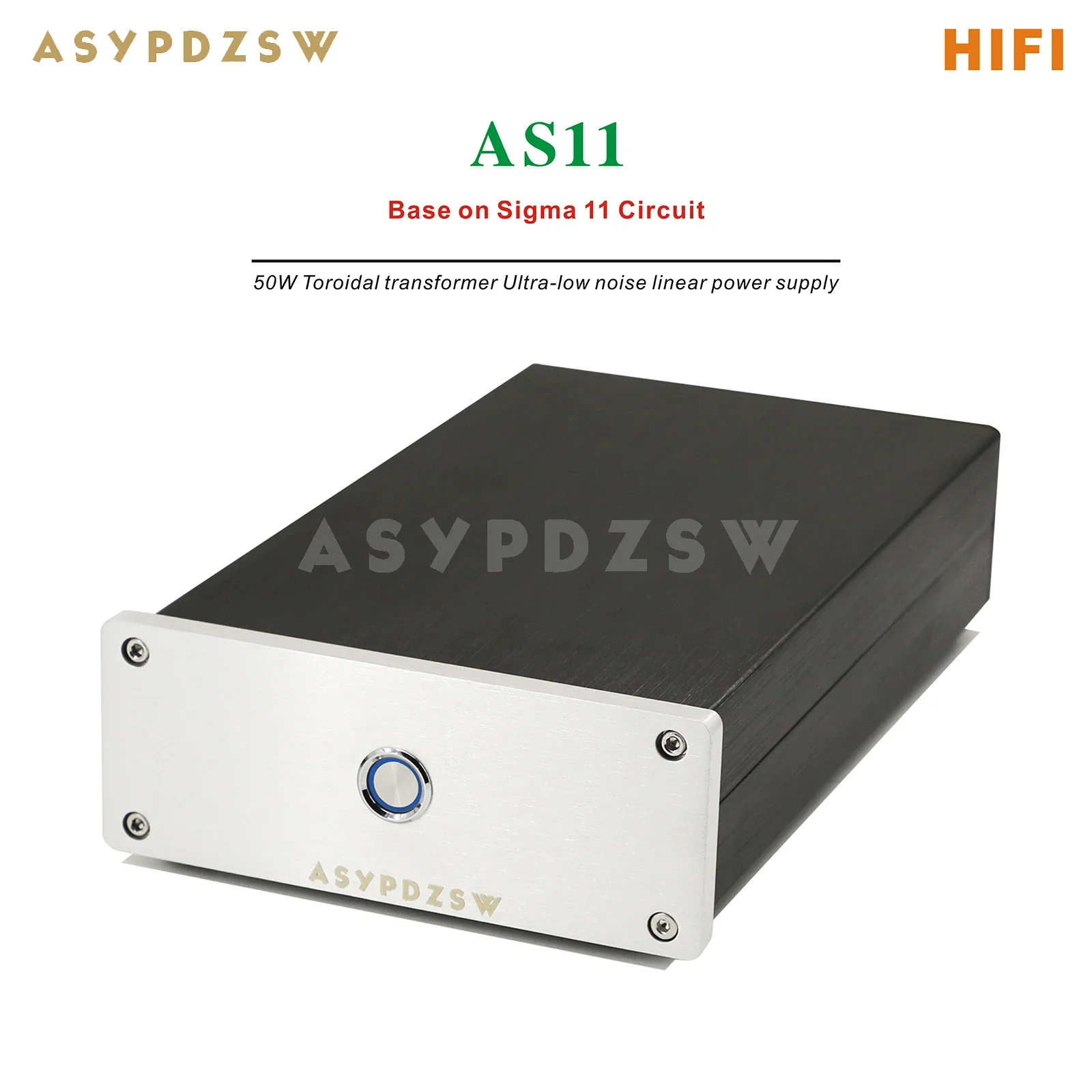 AS11 50W Toroidal transformer Ultra-low noise linear power supply Base on Sigma 11 Circuit DC 5V----24V Optional