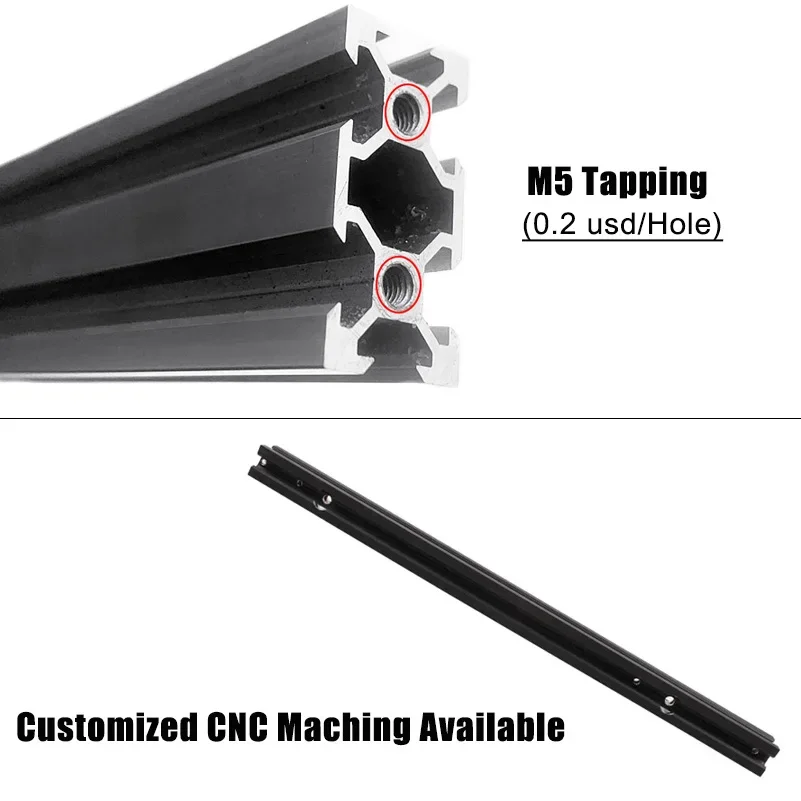 Imagem -06 - Perfis de Extrusão de Alumínio com Slot 2040 v Peças 5501500 mm Guia de Trilho Linear de Alumínio Padrão da ue para Máquina Roteadora Cnc Impressora 3d