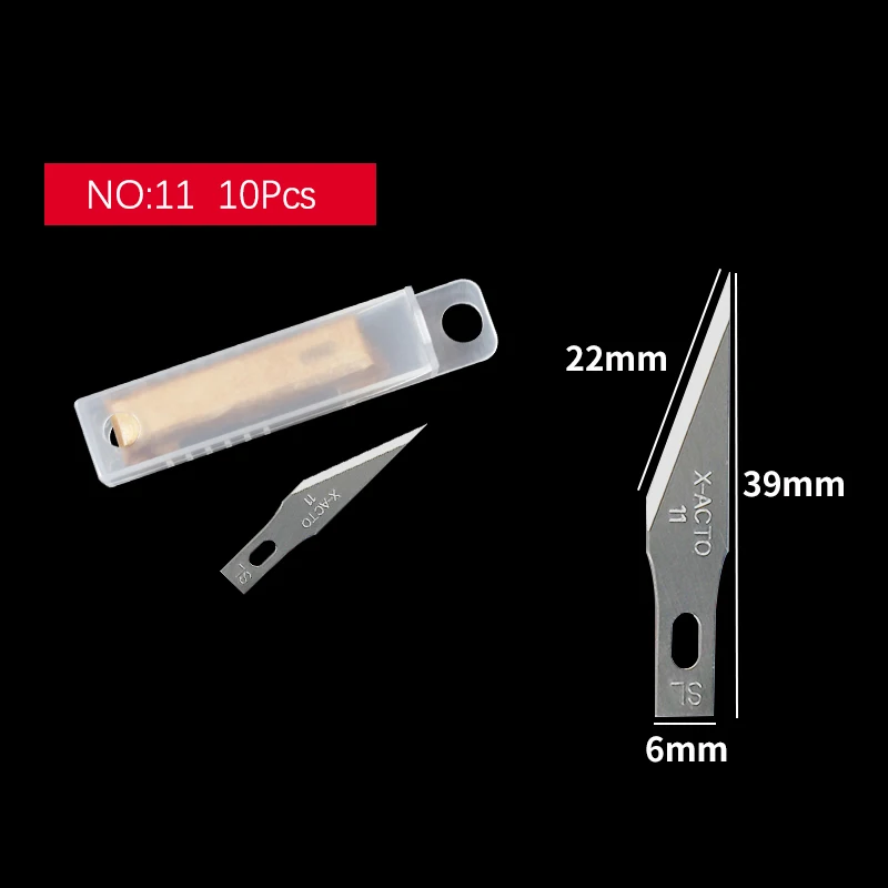 10 Stks/zak Carving Blades Geen: 11 #/1/3/4/4A/16/17/18 Cutter Blade Messen Voor Hout Pcb lijm Verwijderen Telefoon Moederbord Reparatie Tools