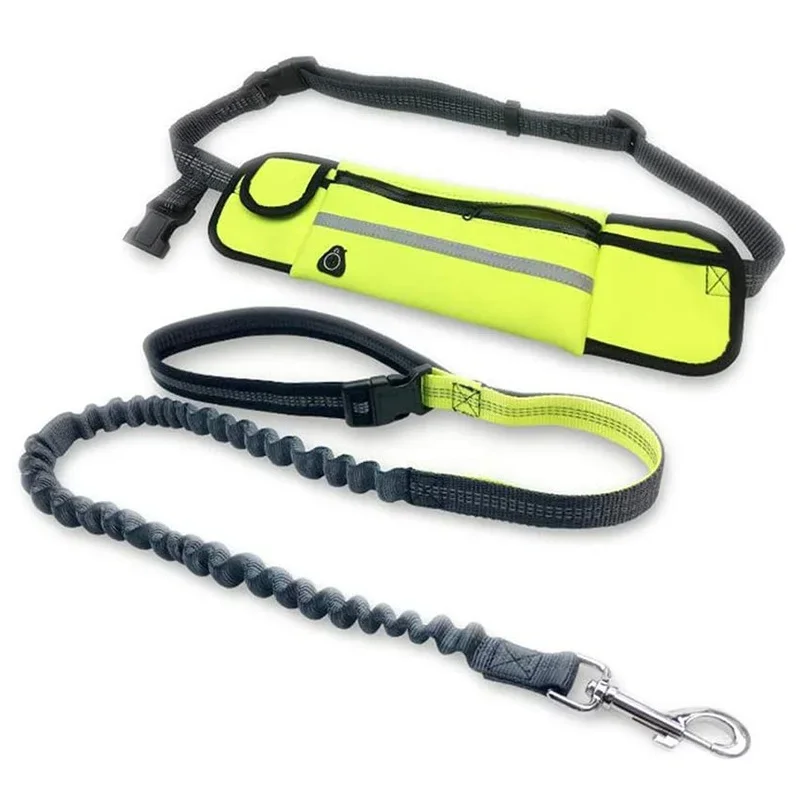 

Hands Free Dog Leash for Running Walking Reflective Leash with Waist Bag Retractable Elastic Belt Dog Traction Rope Pet Products