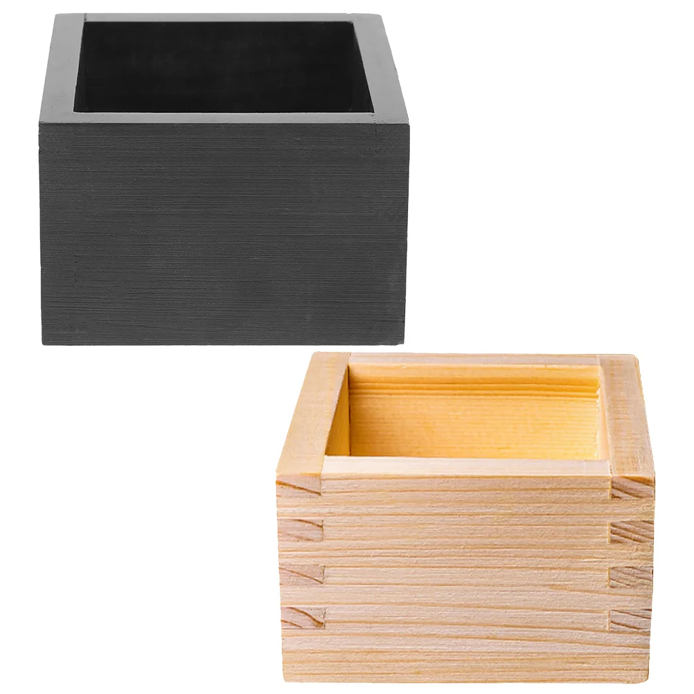 2 pcs Japanese Sake Cup Box Japanese Wooden Square Box Japanese Sushi Wooden Boxes japanese box japanese wood box