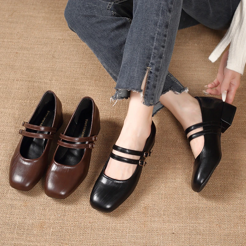 

Single Shoe Women 2025 New Fashionable Plus Size Retro Flat Shoes Temperament Small Leather Shoes Bean Shoes Women
