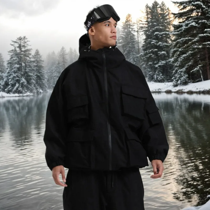 

New Loose Winter Snow Clothes Windproof Men Warm Wear Resistant Ski Coat Outdoor Sports Female Ski Jacket Waterproof Breathable