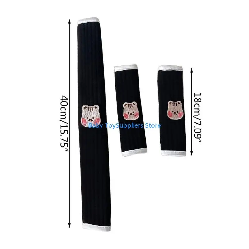 وسادة حزام عربة الأطفال R1WF أنيقة وعملية مع غطاء حماية لمسند الذراع الأمامي على شكل حيوان ومقود سهل التركيب