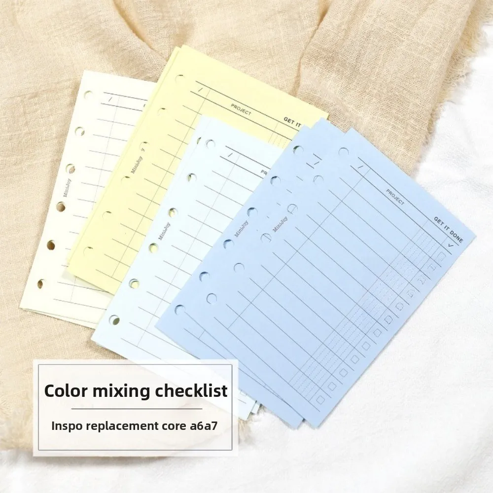 Fromthenon A6A7 Mixed Color To-Do List Refill Paper-Loose-Leaf Inserts for Task&Project Management Notebook Replacement Pages