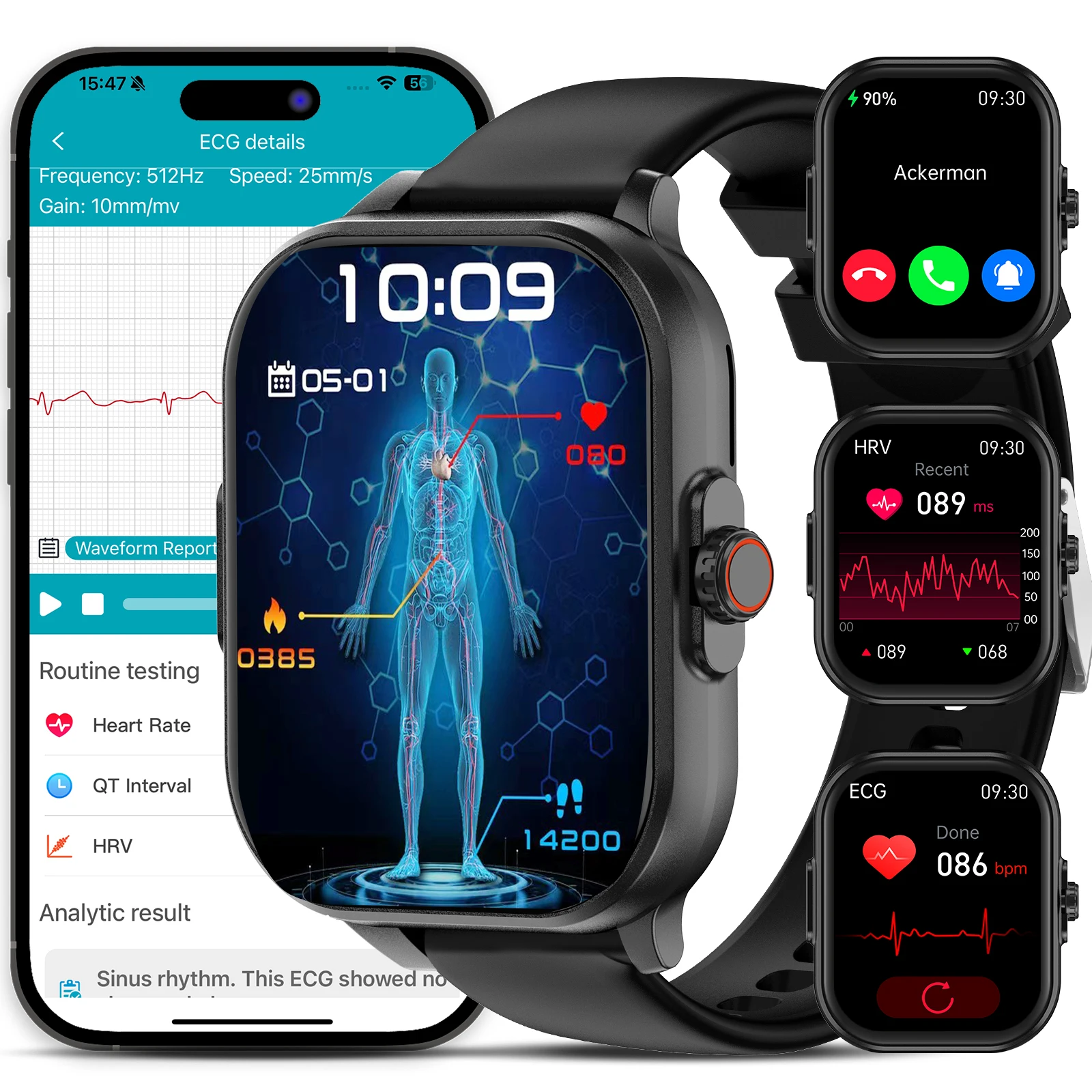 

2026 New Model Uric Acid & Lipid Health Analysis Smart Watch Men ECG+PPG Bluetooth Call 2.01-inch Flashlight Smartwatch Women