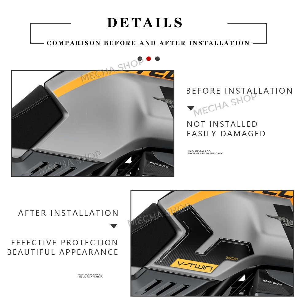 Para Moto Guzzi Stelvio 2024 2025 2026 3D motocicleta protección de tanque de combustible pegatina de tanque Pad