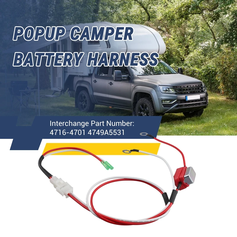 Durable 12V 15AMP Battery Harness 4716-4701 4749A5531 For Coleman -Up Camper