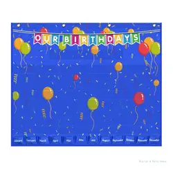 M17F Classroom Birthday Pocket Chart with 90 Cards Birthday Graph Pocket Chart