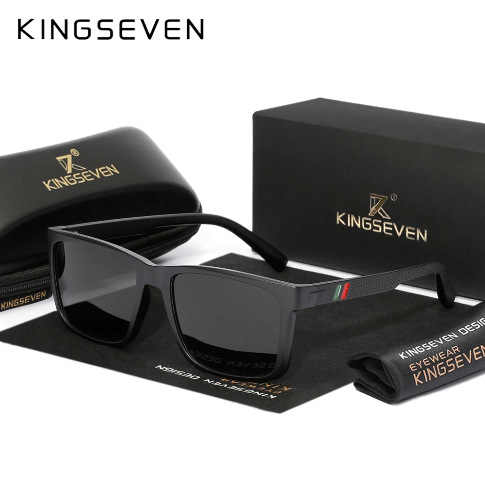 Sunglasses Polarized Men - Okulary przeciwsłoneczne KINGSEVEN Square, polaryzacyjne, męskie