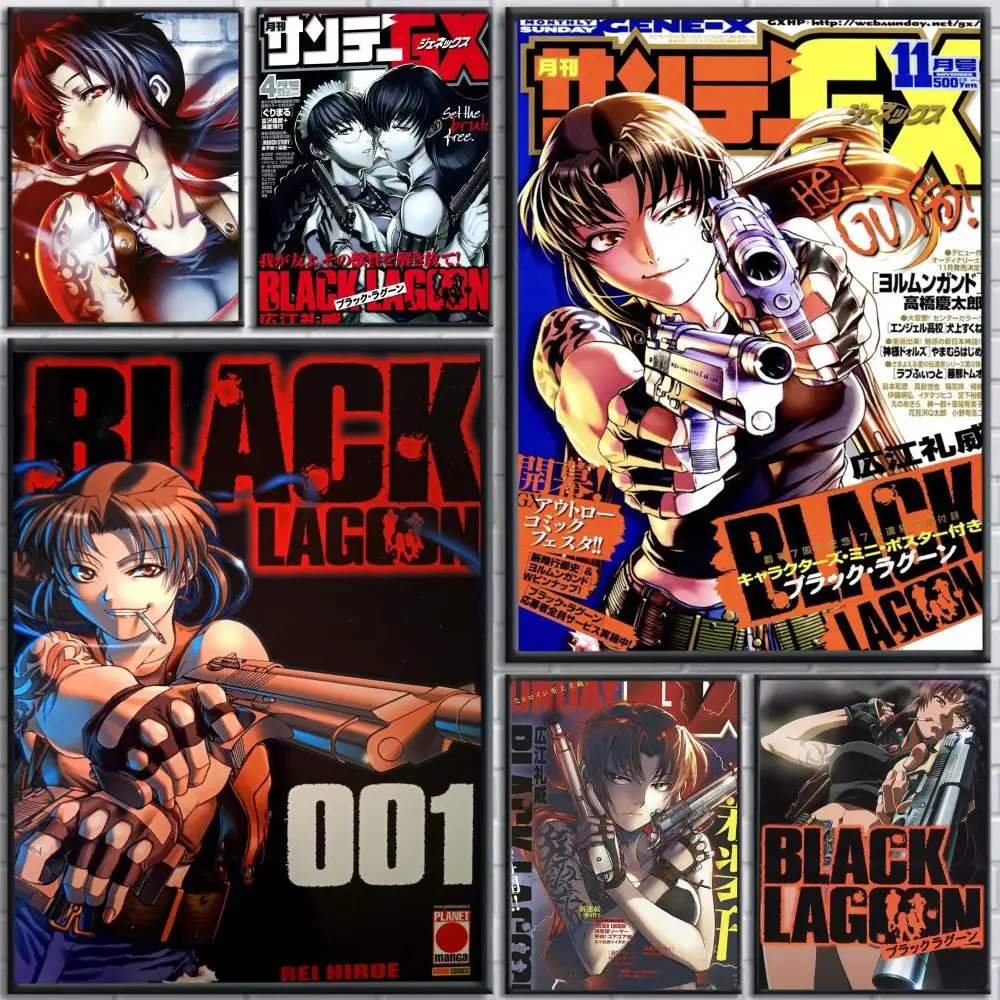 Black -L-Lagoon ANIME Poster Art Painting Poster With Prints Home Bedroom Living Room Decoration