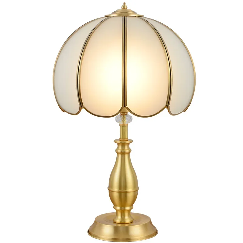 COLIN Contemporary Copper Table Lamp Golden LED Brass Desk Light Creative Decor For Home Bedroom