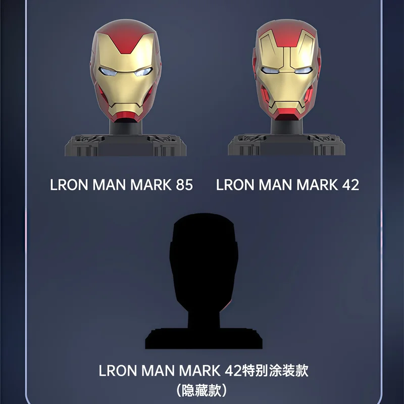 MORSTORM Tony Stark Iron Man Helm MK7 MK15 MK46 MK85 MK42 MK21 MK16 Anime Figur Modell Montage Spielzeug Blind Box Weihnachten Geschenk – Detail 6