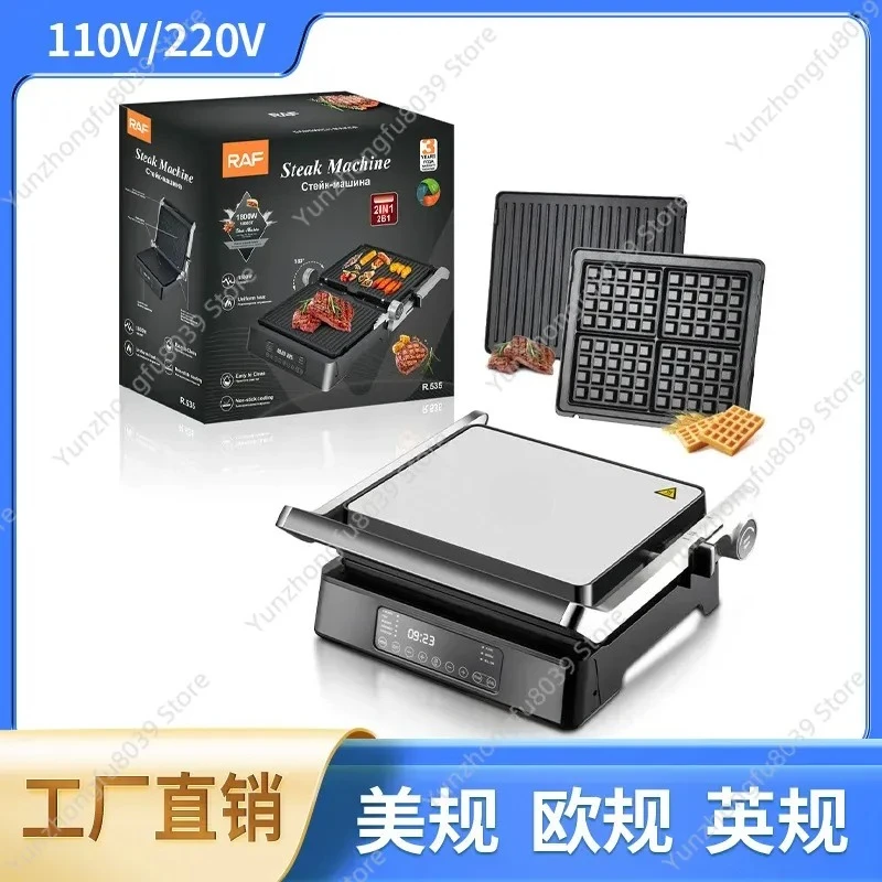 2 In 1 Steak Sandwich Waffle Maker Detachable Smart Display Breakfast Machine Non Stick Plate Kitchen Appliance For Home Use