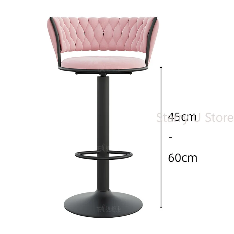 Swivel Luxury Bar Chair Nordic Adjustable Gold Designer High Kitchen Stool Velvet Coffee Taburete Alto Bar Furniture MQ50BY