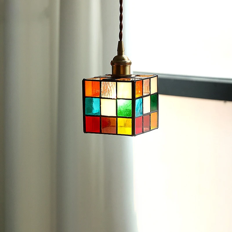 

Retro Glass Pendant Lights Bedroom Lamps Countryside Homestay Coffee Shop Interior Lighting LED Pendant Lamps Dining Room decor