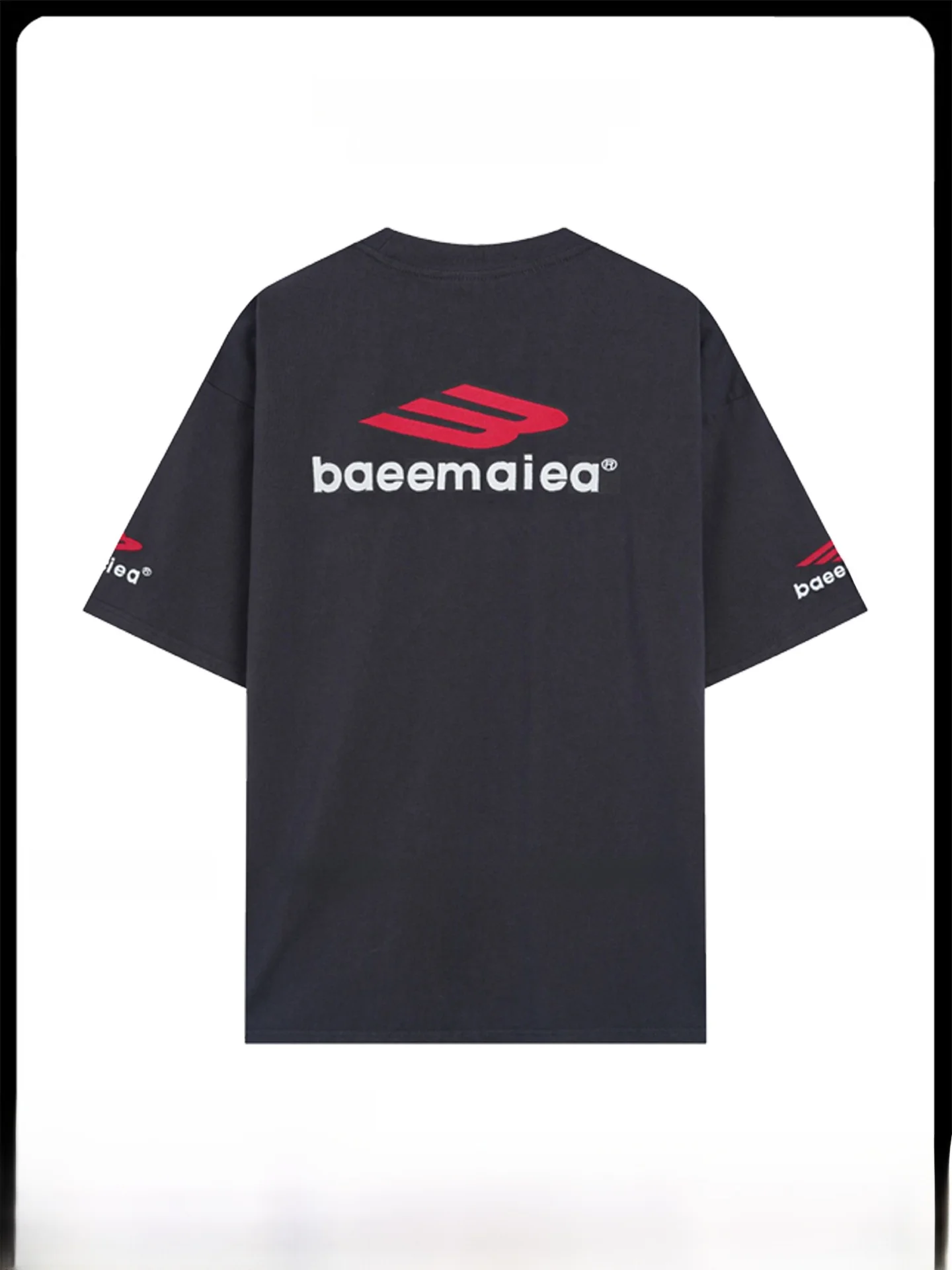 BAEEMAIEA Paris Short Sleeve Embroidered T-Shirt Unisex Loose Fit Casual Top Fashion Urban Style Cotton round Neck T-Shirt
