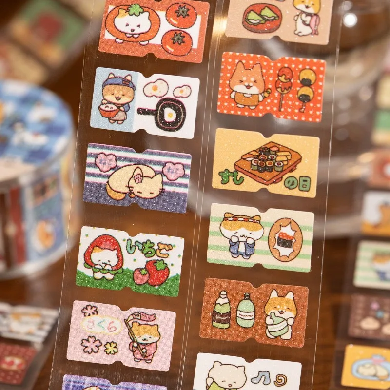Cartoon Cat Washi Tape Set of 4 Decorative Journal Tape Kawaii Sticker Planner Scrapbook Diy Craft Wrapping Stationery Gift view 2