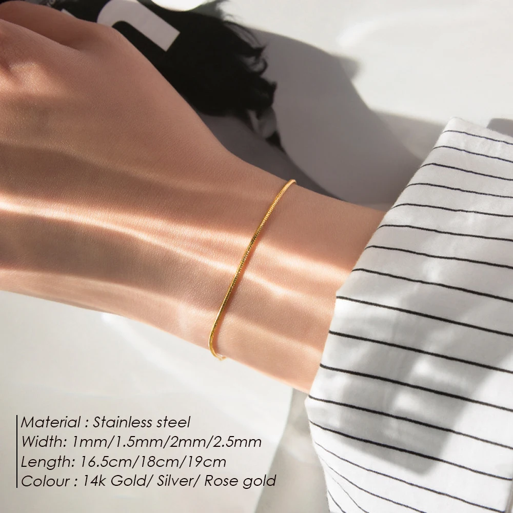 Image 3: E-Manco offre spéciale Bracelet chaîne serpent en acier inoxydable bijoux de mode pour hommes femmes Bracelet à maillons en acier inoxydable