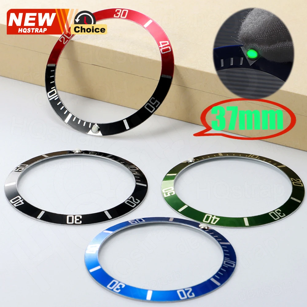 HQSTRAP 37mm Ceramic Alloy Watch Bezel Insert Ring for Water Ghost Watch Shining Part Accessories Repair Tools