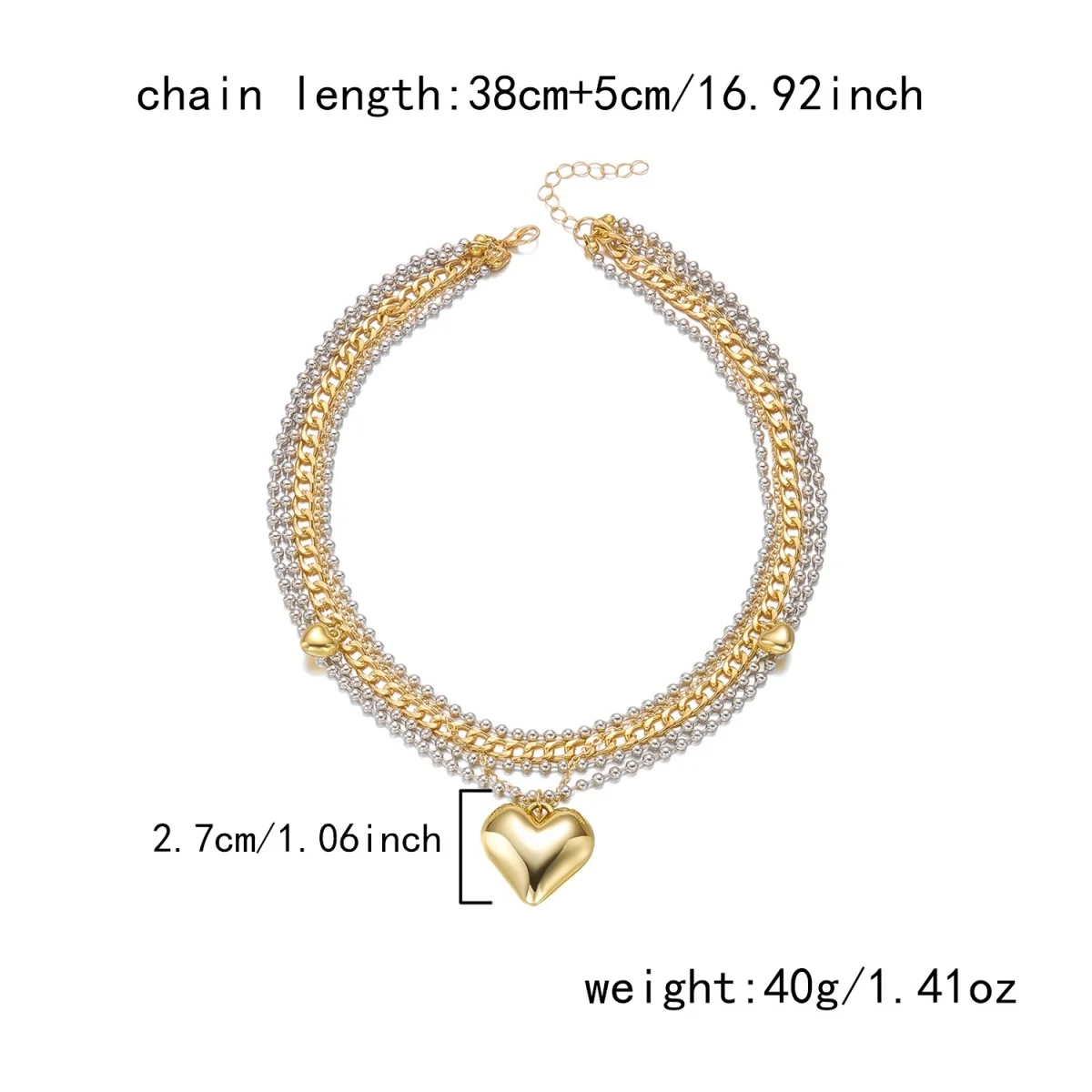 Minimalistische barocke unregelmäßige Imitationsperlen-CCB-Perlen-Anhänger-Halskette für Damen und Herren, mehrschichtige Perlen-Halskette, stapelbarer Choker-Schmuck – Detail 24