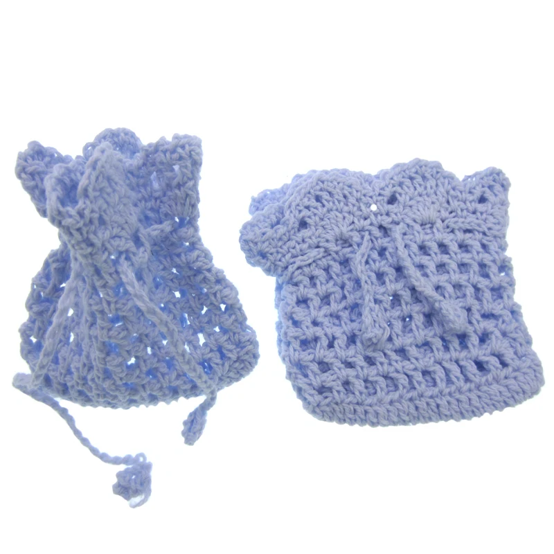 12Pcs Miniature Handmade Crochet Dress Hat Booties Clothing For Baby Shower Baptism Craft Party Decoration