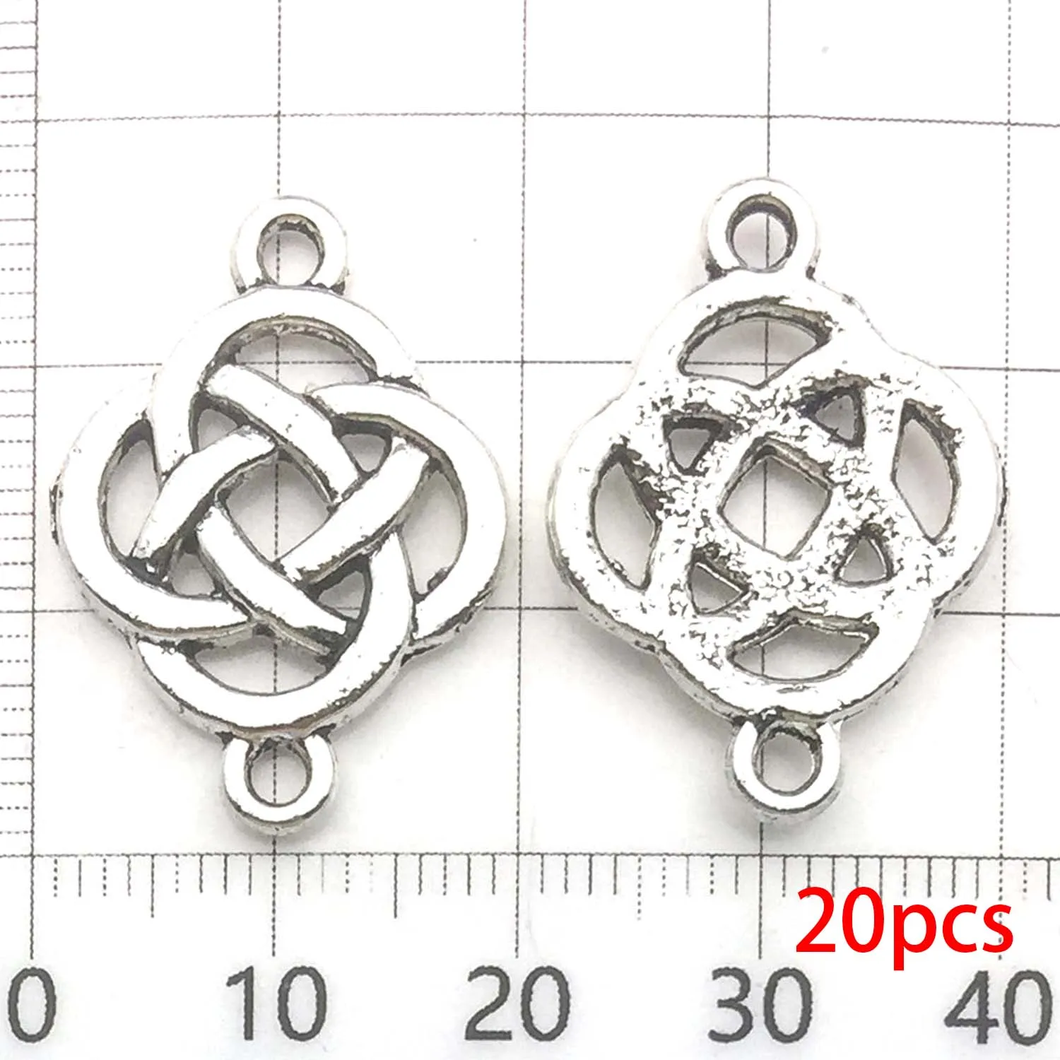 20pcs Antique Silvery Flower Connector Charms for DIY