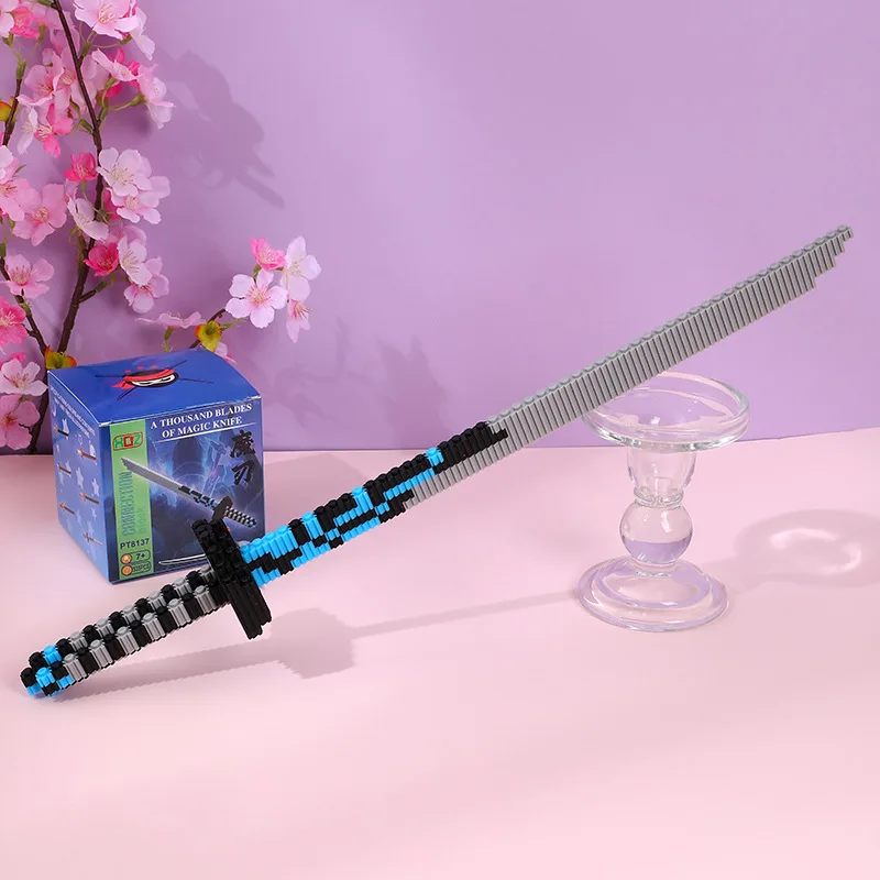 1개 랜덤 창의적인 검 시리즈 탠덤 빌딩 블록 일본 애니메이션 칼 MOC 브릭 DIY 세트 장난감 남자아이 크리스마스 선물
