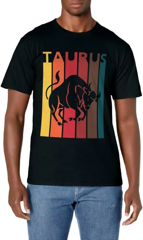 Retro Taurus Zodiac Sign April May Birthday Gift Taurus T-Shirt