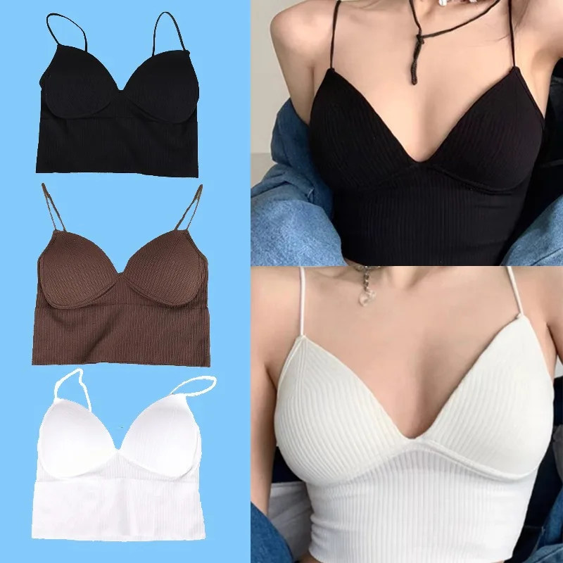 

Women Solid Color French Sexy Bra with Chest Pad Slim Fit Fashionable Wearing Inside Outside Paired with Suspender Underwear