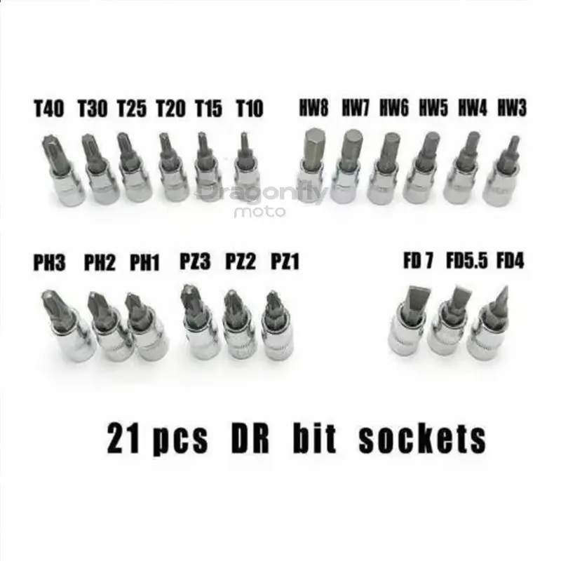 46pcs Car Repair Tool 1/4-Inch Socket Set For Harley Sportster 883 1200 XL XR Iron Dyna Touring Softail FLHR