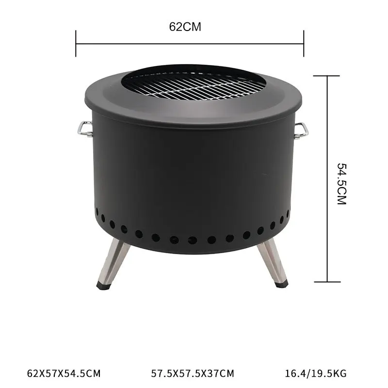 Modern Stainless Steel Folding Brazier Outdoor Portable Firewood Heating Fire Pit Smokeless Design For Courtyard Outdoor Cooking