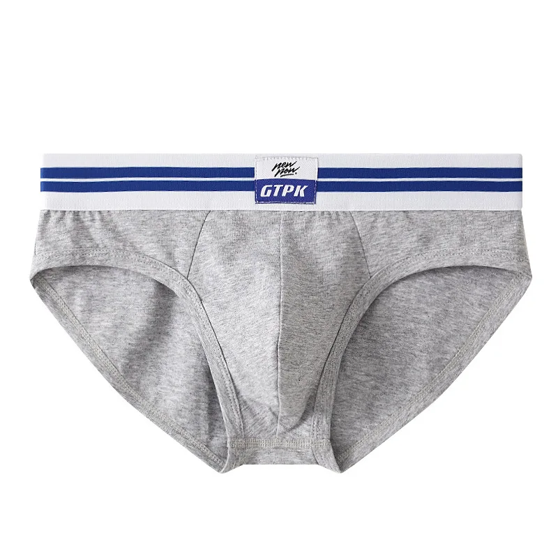 

Sexy Triangular Underwear for Men Low Waist Sports Sle Pure Color Youth Cotton Antibacterial Comfortable Briefs GTPK