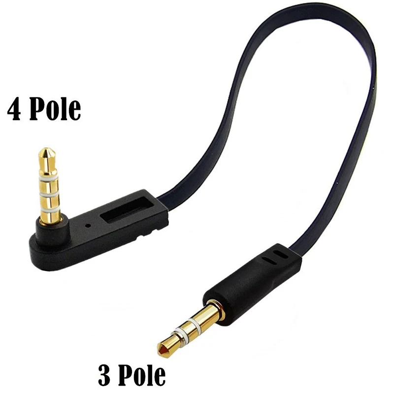 Sudut Kanan Datar Jantan Ke Jantan TRS TRRS 3.5 Kabel Adaptor Garis Lurus 90 Derajat TRRS TRS Kabel Saluran Audio Jantan 3 4 Tiang 3.5Mm