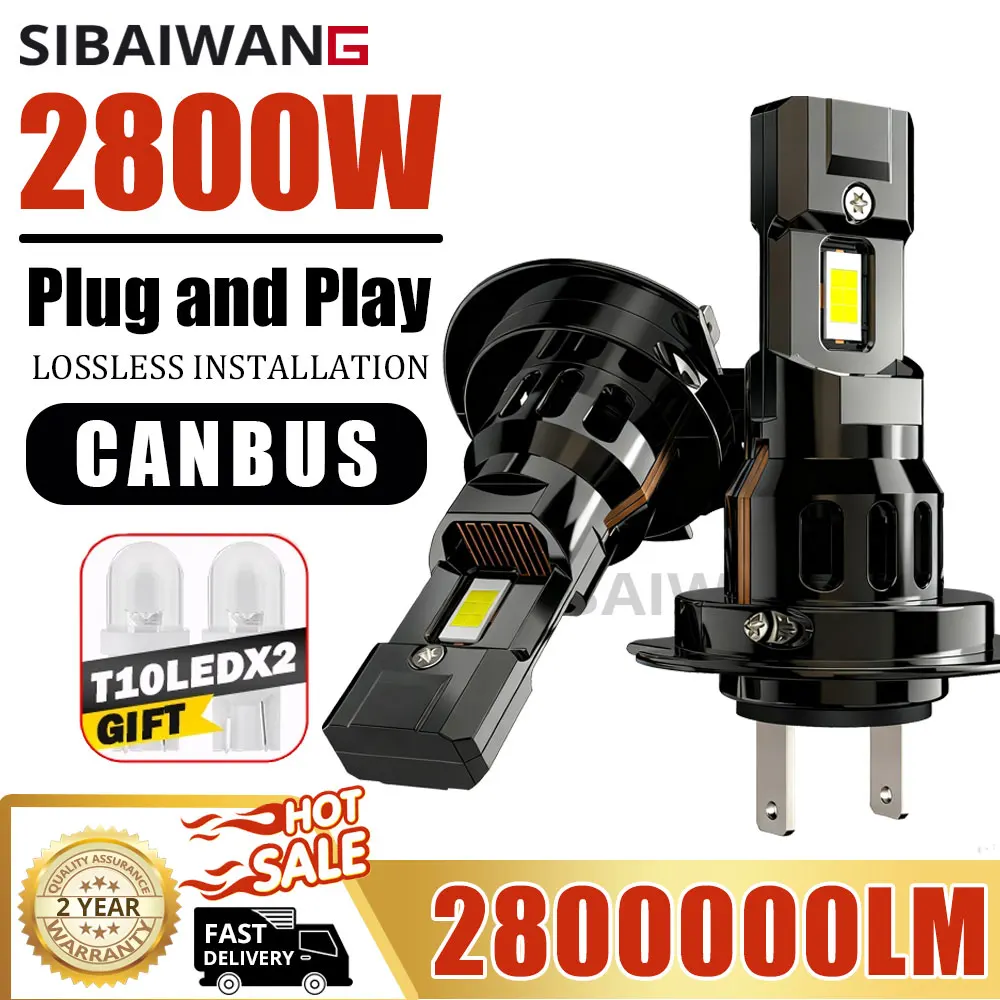 

H7 LED Car Headlight Bulbs CANBUS High Low Beam Headlamp Mini Head Lamp 1:1 Size Wireless Car LED Headlight Bulbs 6000K 12V