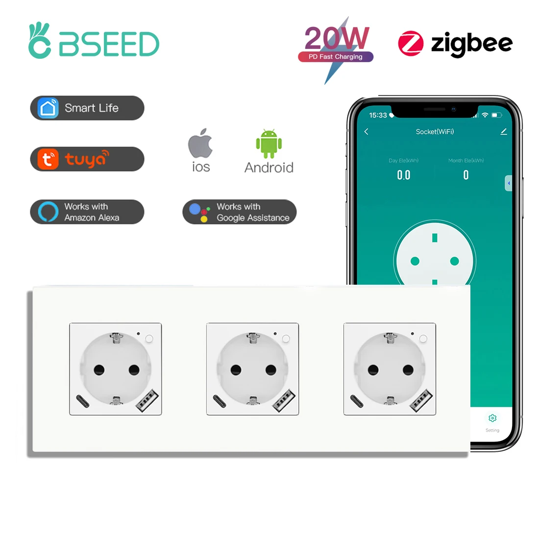 BSEED ZigBee Wandsteckdose 10