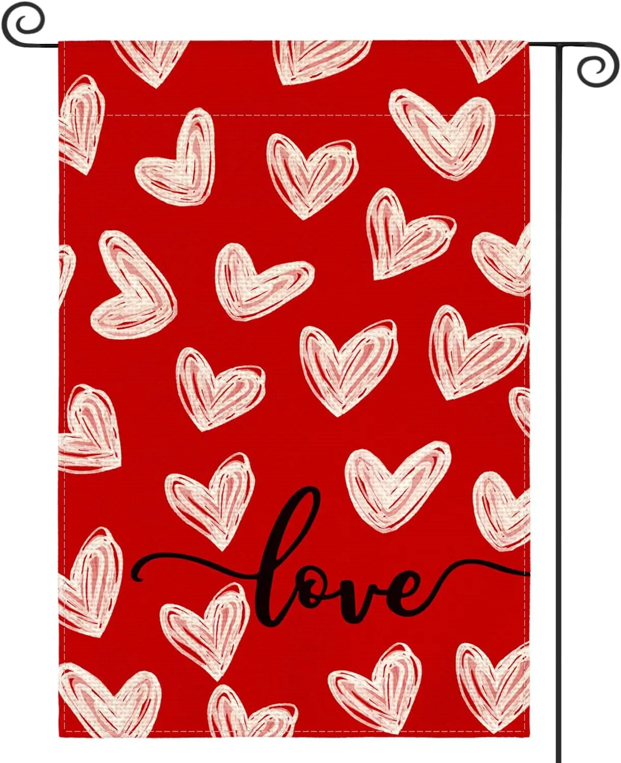 AVOIN colorlife Valentines Day Love Heart Garden Flag 12x18 Inch Double Sided Outside, Romantic Anniversary Yard Outdoor Fla PPZ