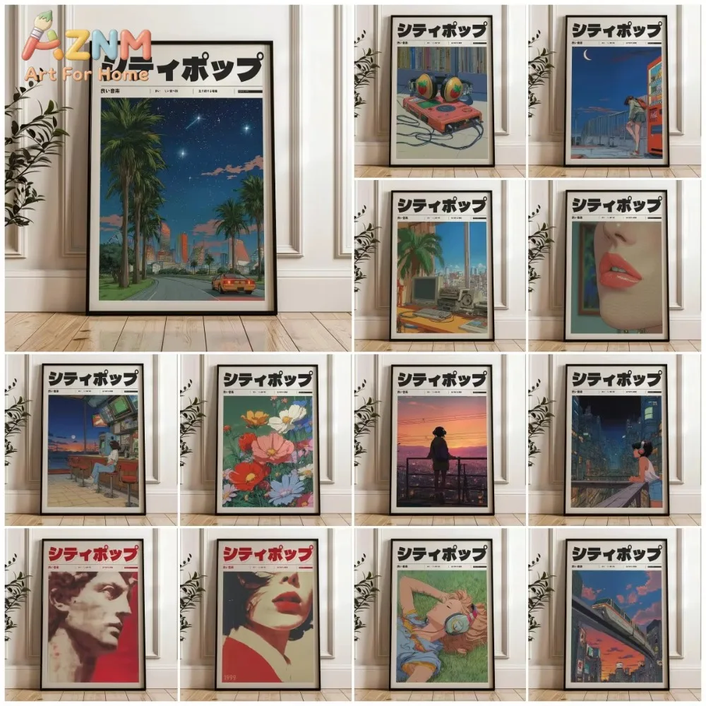 

1pc Vintage Style Manifest Art, Retro Japanese Poster, Retro Anime Wall Decor, Indie Room Decor, Aesthetic 90s Vaporwave Print