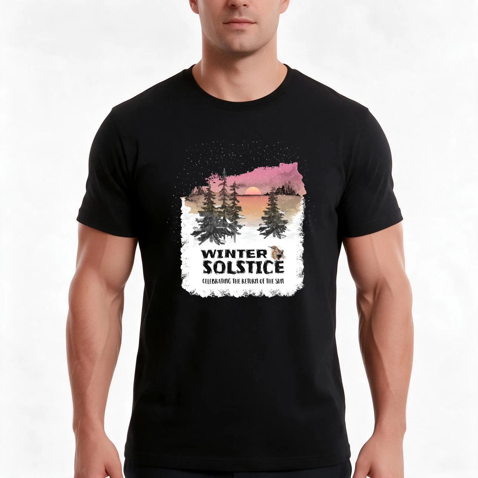 Winter Solstice Celebrating the Return of the Sun T-Shirt, Summer Casual Cotton Tee, Oversized Streetwear Tops, Unisex Men Women