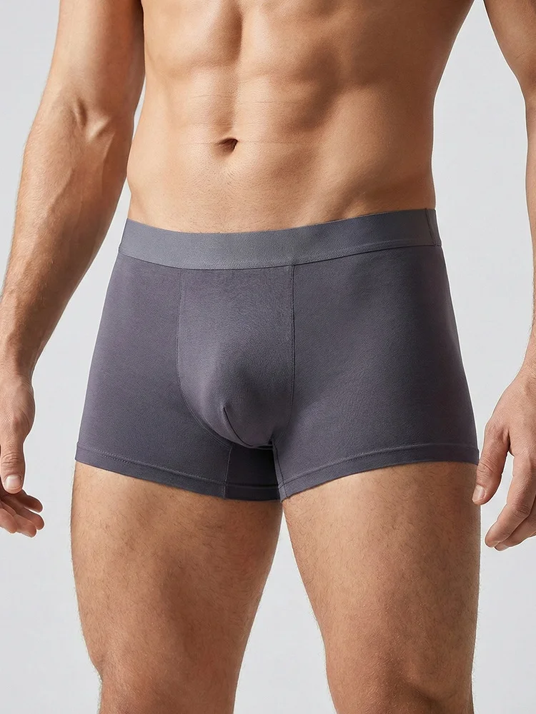 Birdtree, 2PCS 90% Silk 10% Spandex Underwear, Men's Mid Waist Solid Comfortable Traceless Boxer, 2026 Spring Shorts A63213JF