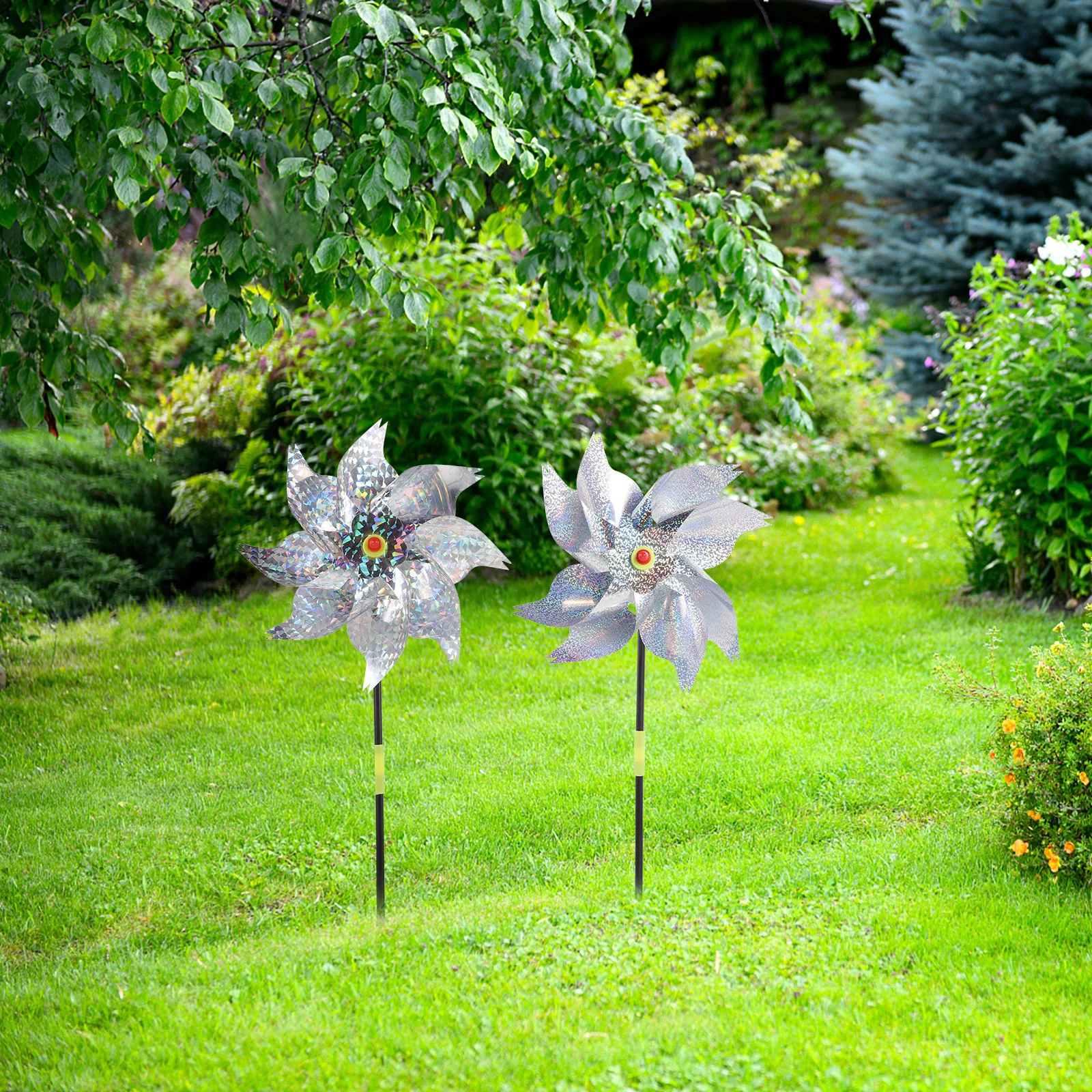 Reflective Windmill Bird Driving Windmill Birds Scare Deterrent Bird Catching Windmill Wind Spinner Bird Repeller Garden