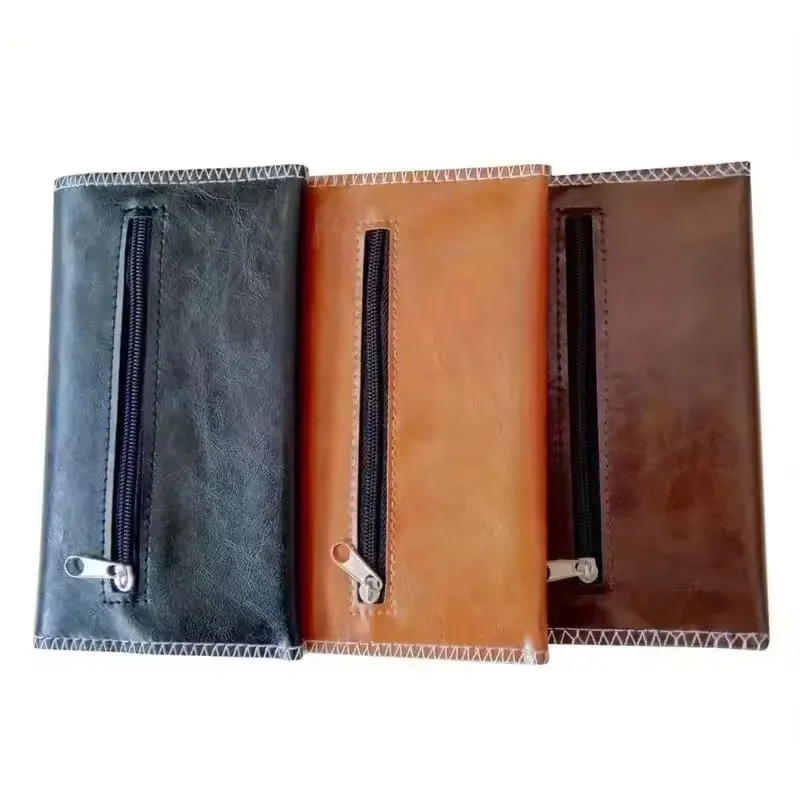 

Portable PU Leather Tobacco Pouch Bag Case - Cigarette Rolling Pipe Holder Wallet with Tip Paper - Smoking Accessories