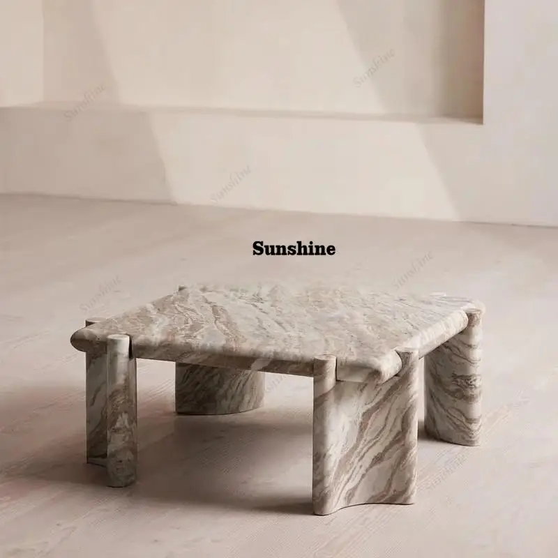 

Современный минималистичный мраморный журнальный столик, креативный роскошный дизайн из натурального камня, устойчивый к царапинам и жаре, с возможностью индивидуального заказа