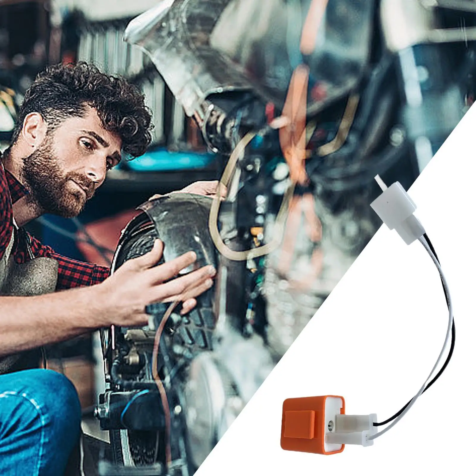 

Motorcycle Flasher Relay 2-Pin Relay Harness Adapter Connector Copper Wires for Indicator Turn Lights Replacement Parts